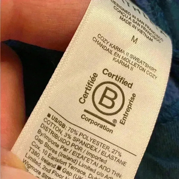 Athleta Womens Pullover Oversized Turtleneck Pockets Poly Cotton Thumb Holes M - Picture 12 of 12